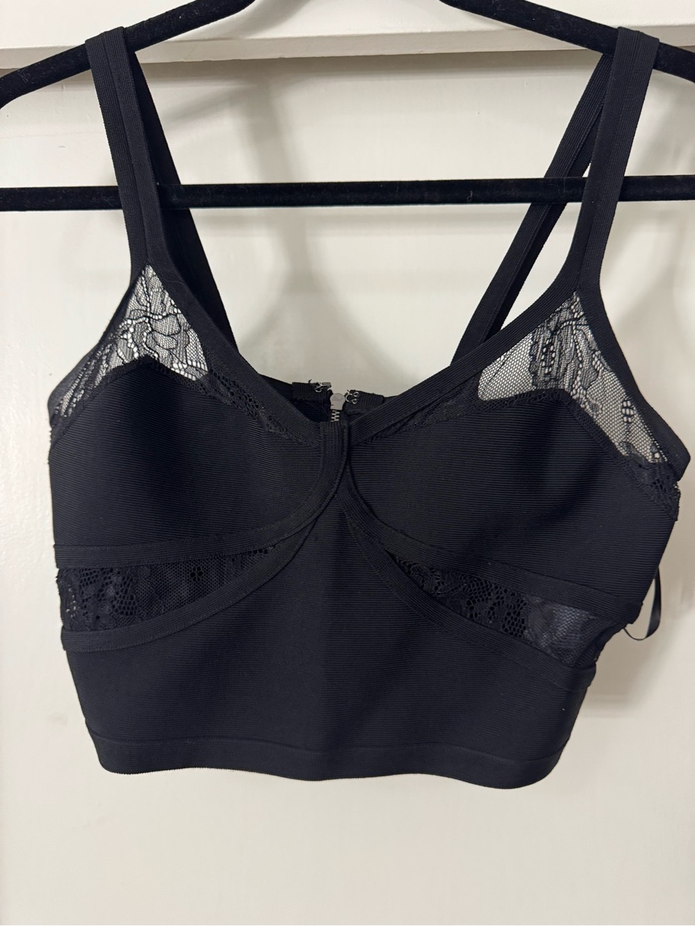 Marciano Guess Black Lace-Trim Bralette Crop Top & Skirt